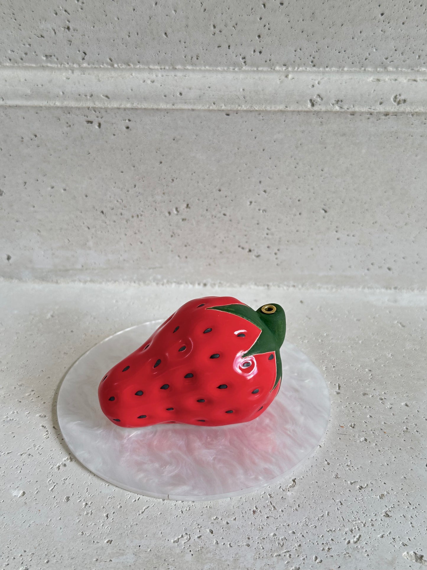 Ceramic Strawberry Incense Holder