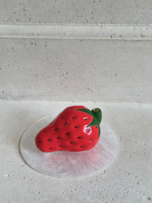 Ceramic Strawberry Incense Holder