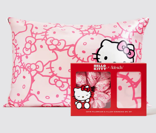 Hello Kitty X Kitsch Satin Pillowcase & Pillow Scrunchie Set