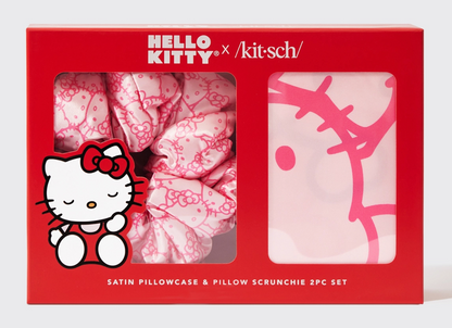 Hello Kitty X Kitsch Satin Pillowcase & Pillow Scrunchie Set