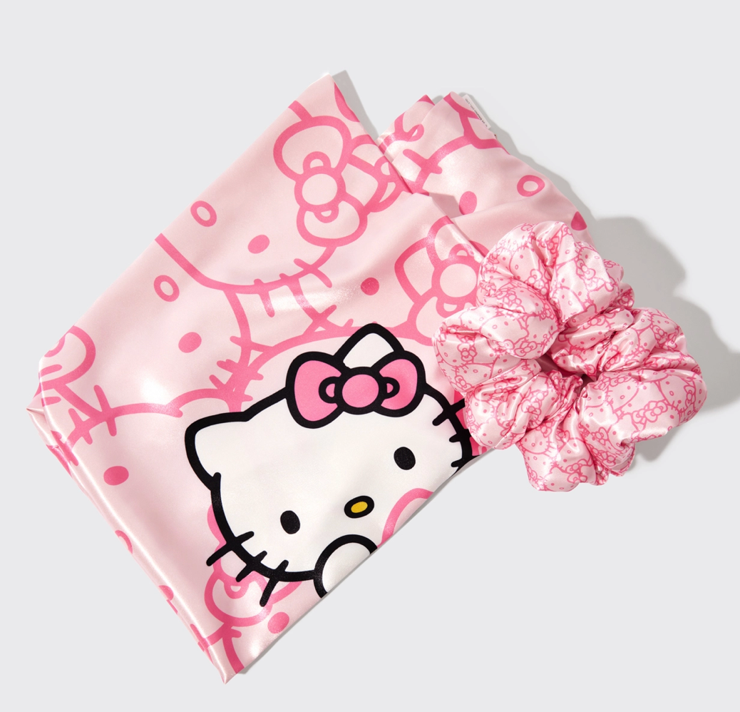 Hello Kitty X Kitsch Satin Pillowcase & Pillow Scrunchie Set